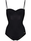 DOLCE & GABBANA LOGO-TAG BALCONETTE SWIMSUIT