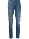 STELLA MCCARTNEY LOGO-STRIPE CROPPED JEANS