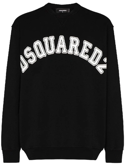 Dsquared2 Black Logo Print Cotton Sweatshirt