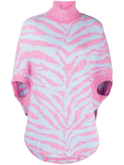 Mm6 Maison Margiela Animal Pattern Knitted Top In Pink