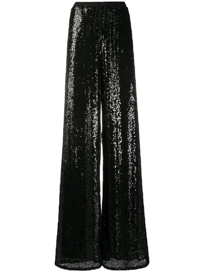 Alchemy Sequin-embellished Wide-leg Trousers In Black