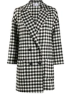 RED VALENTINO DOUBLE-BREASTED CHECK COAT