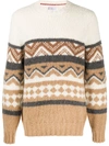 BRUNELLO CUCINELLI LONG SLEEVE AZTEC-KNITTED SWEATER