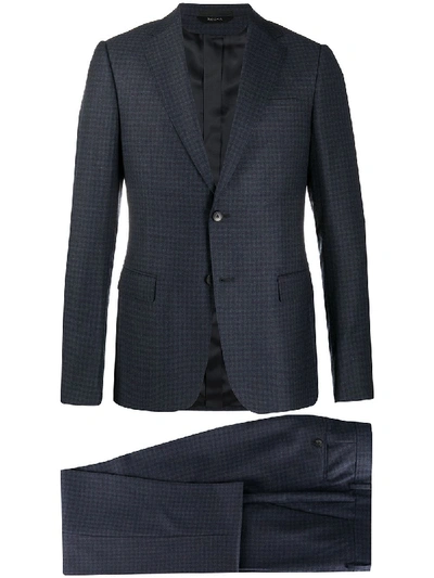 Z Zegna Checked Two-piece Suit In Blue