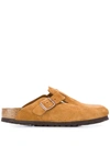 Birkenstock Boston Suede Sandals In Neutrals