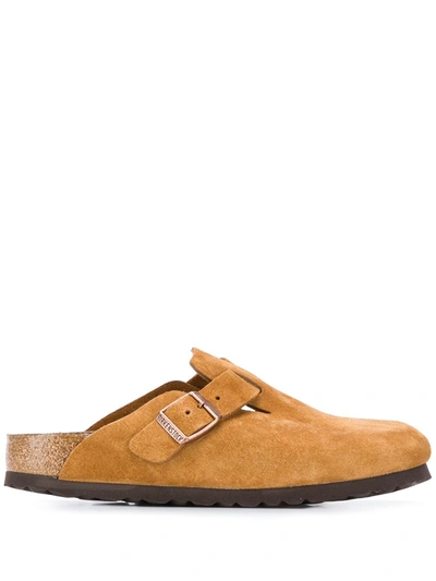 Birkenstock Boston Suede Sandals In Brown