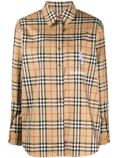 Burberry Vintage Check Car Coat In Beige