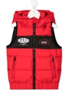Givenchy Teen Graphic-print Hooded Gilet In Red