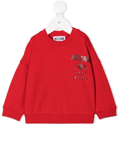 Moschino Babies' Logo Print Tracksuit In Red