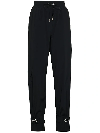 Off-white Arrow Ankle Strap Track Trousers In Black