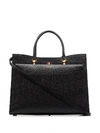 THOM BROWNE DUET TEXURED-LEATHER TOTE BAG