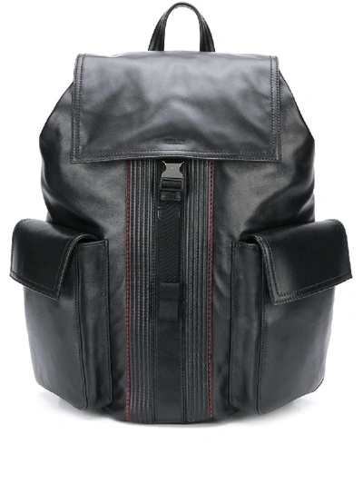Bally Stitch-trimmed Backpack In Black