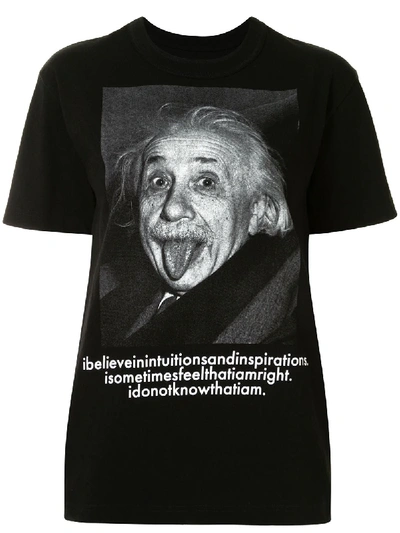 Sacai Einstein Graphic-print T-shirt In 001 Black