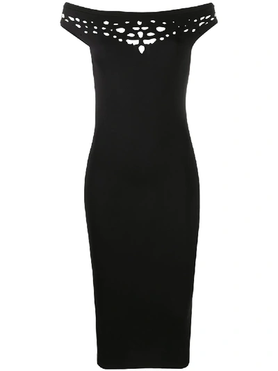 Murmur Pose Fitted Dress In Black