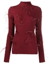 MARQUES' ALMEIDA FEATHER TRIM TURTLENECK JUMPER