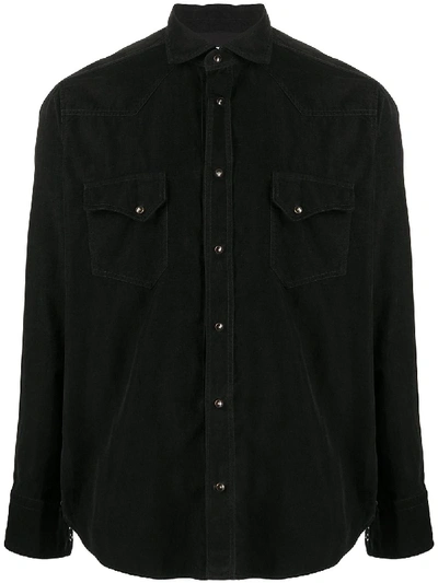 Tagliatore Relaxed Long-sleeve Shirt In Black