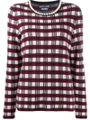 BOUTIQUE MOSCHINO CHECK LONG-SLEEVE JUMPER