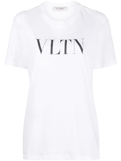Valentino Vltn Crew-neck T-shirt In White