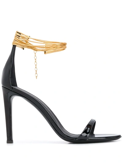 Giuseppe Zanotti Kay Chain-trimmed Patent-leather Sandals In Gold