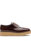 PRADA BRUSHED LEATHER BROGUES