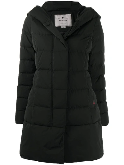 Woolrich Vail Water Repellent Quilted Down Coat In Black