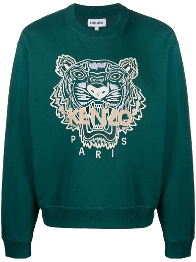 Kenzo Tiger Regular-fit Cotton-jersey Sweatshirt In Green