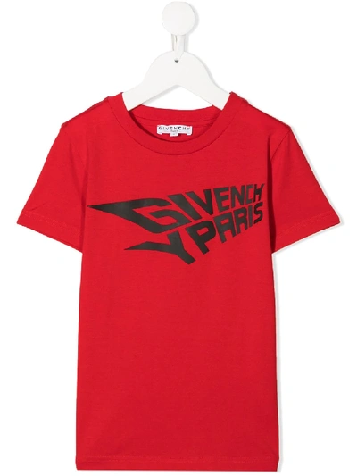 Givenchy Teen Logo-print Cotton T-shirt In Red
