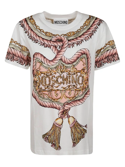 Moschino Mid Logo Print T-shirt In White