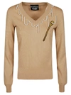 MOSCHINO PEARL COLLAR EMBELLISHED JUMPER,11451793