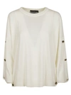 MOSCHINO SLEEVE BUTTON EMBELLISHED JUMPER,11451790