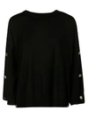 MOSCHINO SLEEVE BUTTON EMBELLISHED JUMPER,11451791