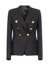 Tagliatore Alicya Double-breasted Wool-blend Blazer In Nero