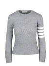 Thom Browne 4-bar Milano Stitch Silk Pullover In Grey