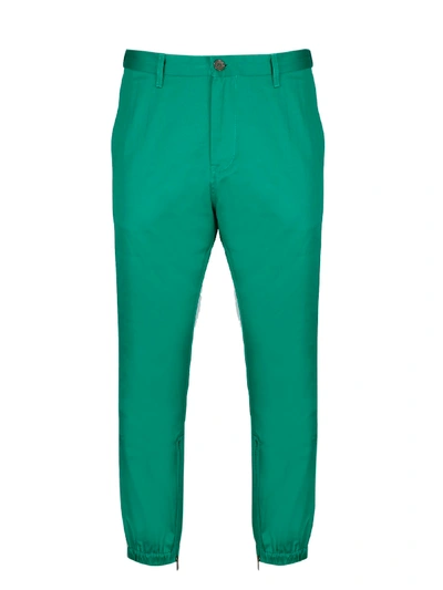 Gucci Cotton Pant With Stripes In Green