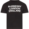 BURBERRY BLACK T-SHIRT FOR KIDS WITH LOGO,11451223