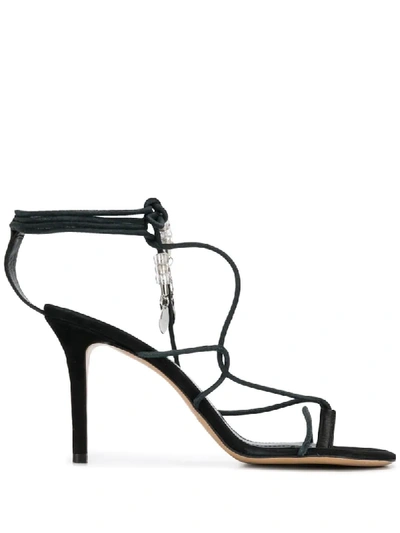 Isabel Marant Askee Bead-embellished Rope And Suede Sandals In Black