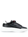 Giuliano Galiano Crocodile-embossed Nemesis Sneakers In Black