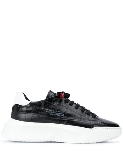 Giuliano Galiano Crocodile-embossed Nemesis Sneakers In Black