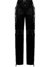 MUGLER CRINKLE-EFFECT STRAIGHT-LEG TROUSERS