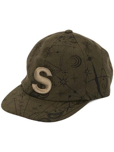 Sacai Logo Embroidered Baseball Cap In Green