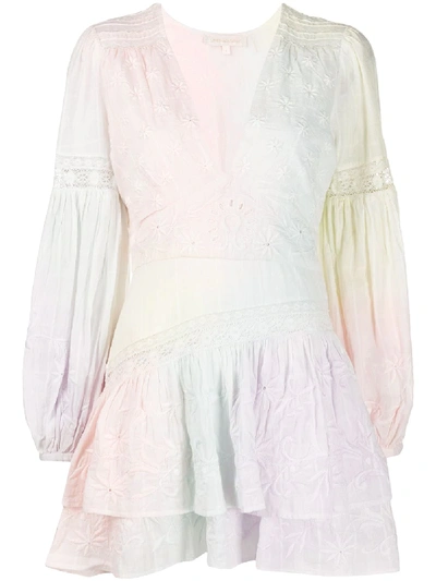Loveshackfancy V-neck Lace-detail Dress In Pink