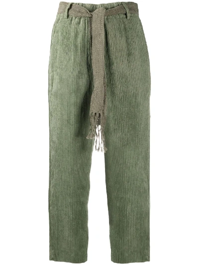 Alysi Tie-waist Trousers In Green