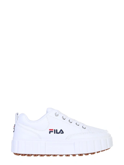 Fila Women's Sandblast Leather Platform Trainers In White