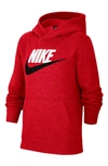 Nike Kids' Big Boys Club Fleece Sportswear Pullover Hoodie In Red/red
