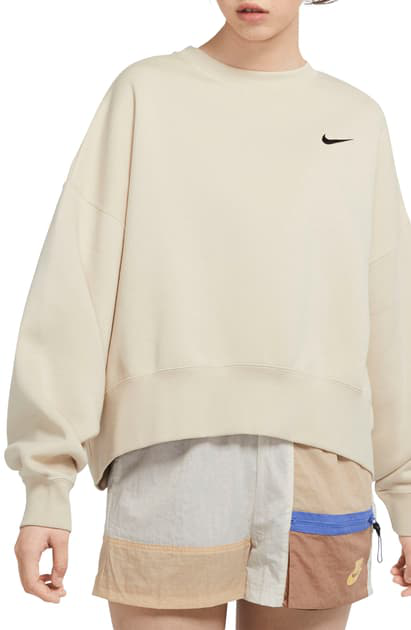 nike essential crew sweatshirt oatmeal