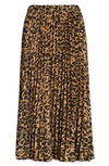 Halogenr Halogen Pleated Midi Skirt In Beige Animalia Print