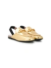 Gucci Kids' Children's Princetown Leather Slipper In Gold