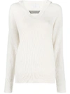 BRUNELLO CUCINELLI RIBBED-KNIT HOODED CASHMERE JUMPER