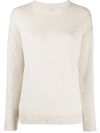 Brunello Cucinelli Cashmere Fitted Jumper In Neutrals