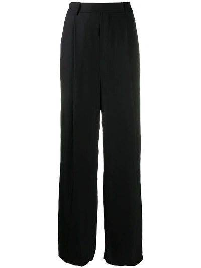 Vince Pleated-detail Straight-leg Trousers In Black
